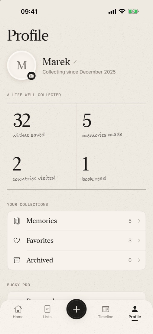 Profile with a ledger of stats